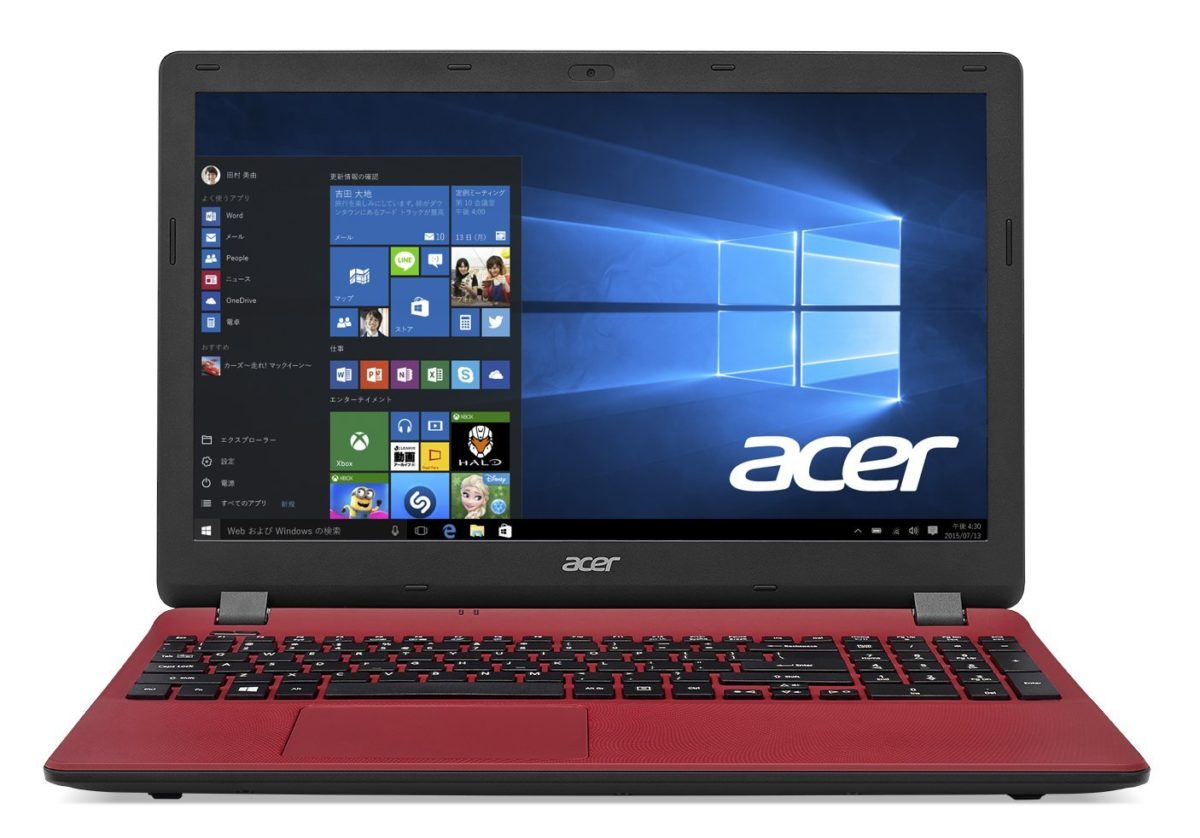 Acer ノートパソコン Aspire ES1-531-A14D/K 4GB/500GB/Windows10/15.6インチ/DVDスーパーマルチ |  ちょっと知りたいIT活用の備忘録
